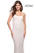 La Femme 30707 Scoop Back Spaghetti Straps Sequin Dress