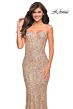 La Femme 30714 Strapless Sweetheart Neckline Sequin Dress