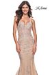 La Femme 30716 Criss Cross Back Lace Mermaid Dress