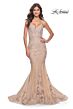 La Femme 30716 Criss Cross Back Lace Mermaid Dress