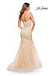 La Femme 30717 Strapless Lace Corset Dress