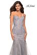 La Femme 30717 Strapless Lace Corset Dress