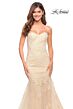 La Femme 30717 Strapless Lace Corset Dress