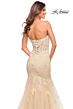 La Femme 30717 Strapless Lace Corset Dress