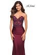 La Femme 30720 Jeweled Applique Strapless Bodice Dress