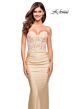 La Femme 30720 Jeweled Applique Strapless Bodice Dress
