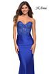 La Femme 30720 Jeweled Applique Strapless Bodice Dress