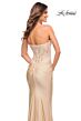La Femme 30720 Jeweled Applique Strapless Bodice Dress