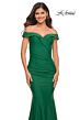 La Femme 30736 Off The Shoulder Ruched Dress