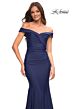 La Femme 30736 Off The Shoulder Ruched Dress
