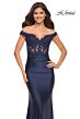 La Femme 30741 Off The Shoulder Illusion Bodice Dress
