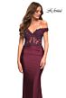 La Femme 30741 Off The Shoulder Illusion Bodice Dress