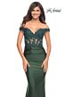 La Femme 30741 Off The Shoulder Illusion Bodice Dress