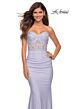 La Femme 30750 Strapless Lace Bodice Dress