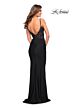 La Femme 30757 Illusion Corset Scoop Back Dress