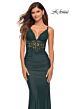 La Femme 30757 Illusion Corset Scoop Back Dress