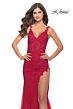 La Femme 30767 Sleeveless Illusion Bodice Dress