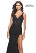 La Femme 30767 Sleeveless Illusion Bodice Dress
