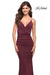 La Femme 30780 Surplice Bodice Spaghetti Straps Dress