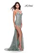 La Femme 30794 Side Slit V-Neck Dress