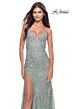 La Femme 30794 Side Slit V-Neck Dress