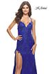 La Femme 30794 Side Slit V-Neck Dress