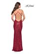 La Femme 31031 Crisscross Back V-Neck Dress