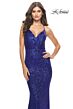 La Femme 31031 Crisscross Back V-Neck Dress