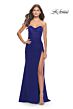 La Femme 31058 High Slit Strapless Sweetheart Neckline Dress