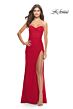 La Femme 31058 High Slit Strapless Sweetheart Neckline Dress