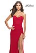 La Femme 31058 High Slit Strapless Sweetheart Neckline Dress