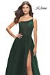 La Femme 31069 Ruched Corset High Slit One Shoulder Dress
