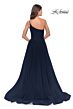 La Femme 31069 Ruched Corset High Slit One Shoulder Dress