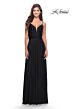 La Femme 31090 Slit Skirt Low Back Dress