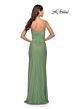 La Femme 31107 Faux Wrap Slit Skirt Dress
