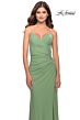 La Femme 31107 Faux Wrap Slit Skirt Dress