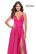 La Femme 31121 Plunging Neckline High Slit Dress