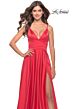 La Femme 31121 Plunging Neckline High Slit Dress