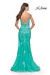 La Femme 31125 Illusion Bodice V-Neck Dress