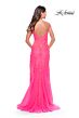 La Femme 31125 Illusion Bodice V-Neck Dress