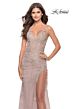 La Femme 31126 Slit Skirt Lace Dress