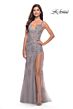 La Femme 31126 Slit Skirt Lace Dress