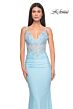 La Femme 31128 Scoop Back Lace Corset Dress