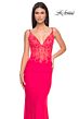 La Femme 31128 Scoop Back Lace Corset Dress