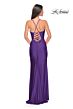 La Femme 31130 High-Slit Ruched Bodice Dress