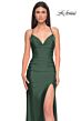 La Femme 31130 High-Slit Ruched Bodice Dress