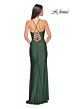 La Femme 31130 High-Slit Ruched Bodice Dress