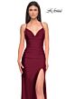 La Femme 31130 High-Slit Ruched Bodice Dress