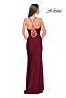 La Femme 31130 High-Slit Ruched Bodice Dress