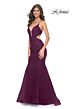 La Femme 31132 Lace Applique Side Cut-out Mermaid Dress